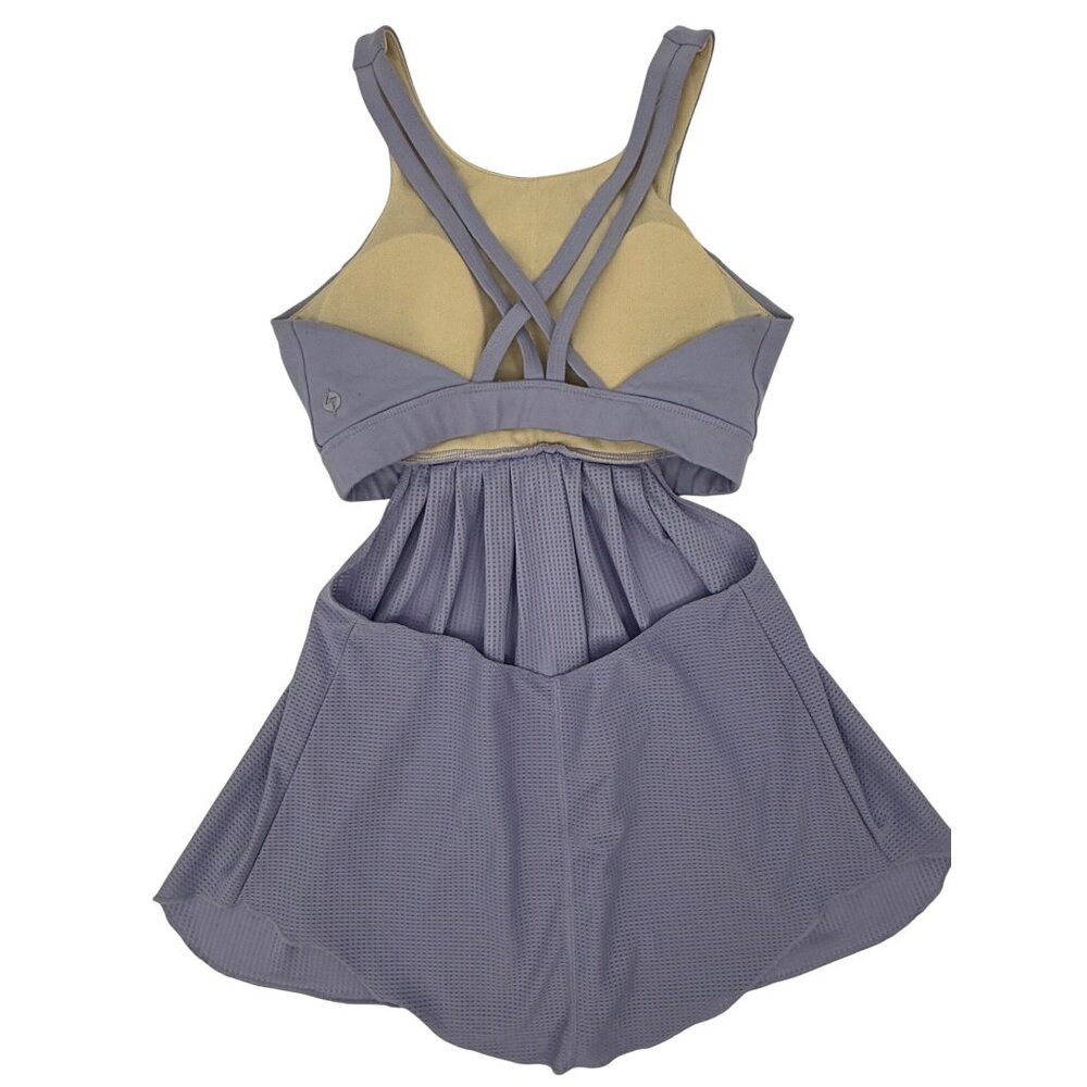 Popflex Active Purple Strappy Back & Mesh Supportive Sports Bra Goddess Top - Picture 6 of 13